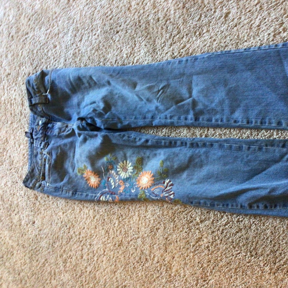 INC (International Concept) Flower Jeans